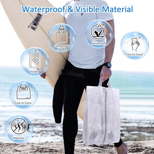 SelfTek Shoe Bags for Travel, 6 Pack 3 Size Double-Sided Zipper Shoe Bag for Men & Women, Waterproof Portable Shoe Storage Pouch with Handle, Family Travel Accessories - Image 5