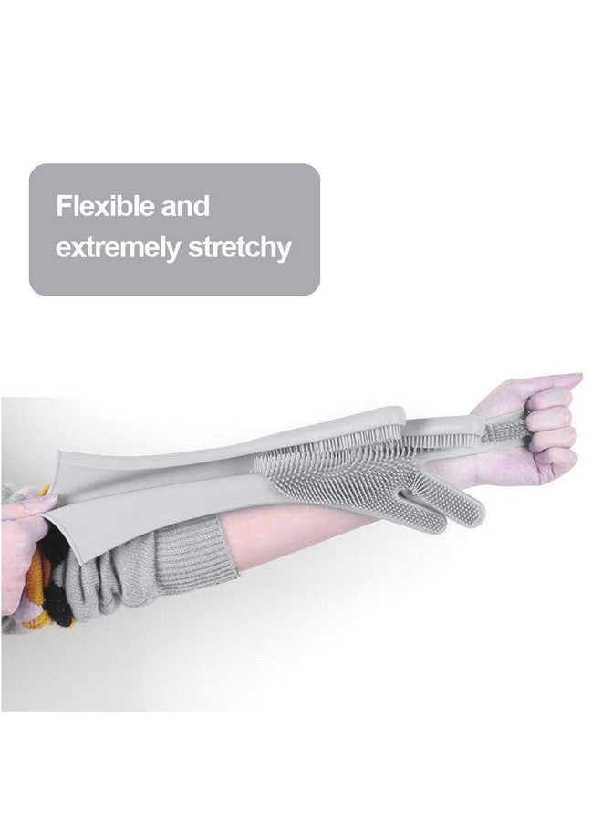 Carrot Carrot - Silicone Dish Washing Gloves Scrubbing Cleaning Gloves, Scrub Cleaning Gloves with Scrubber for Dish Washing and Pet Grooming, Latex Free (Color May Vary, Pack of 1 Pair) - Image 5