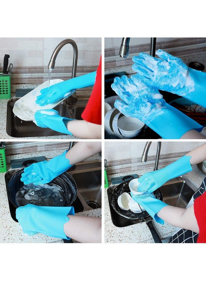 Carrot Carrot - Silicone Dish Washing Gloves Scrubbing Cleaning Gloves, Scrub Cleaning Gloves with Scrubber for Dish Washing and Pet Grooming, Latex Free (Color May Vary, Pack of 1 Pair) - Image 3