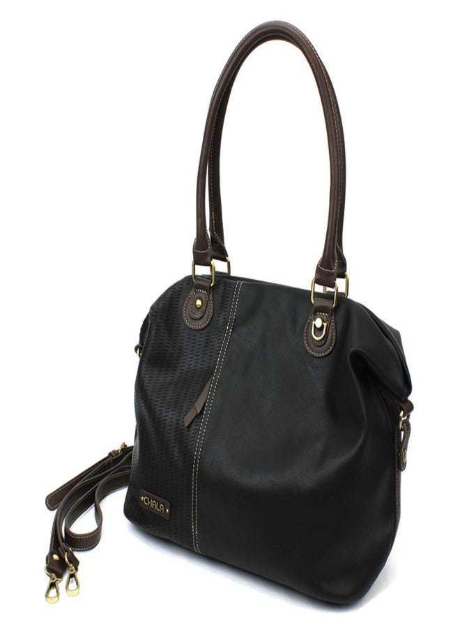 CHALA Laser Cut Crossbody Shoulder bag Tote Bag Faux Leather Black (Handbag Only_ No Key Fob) - Image 1