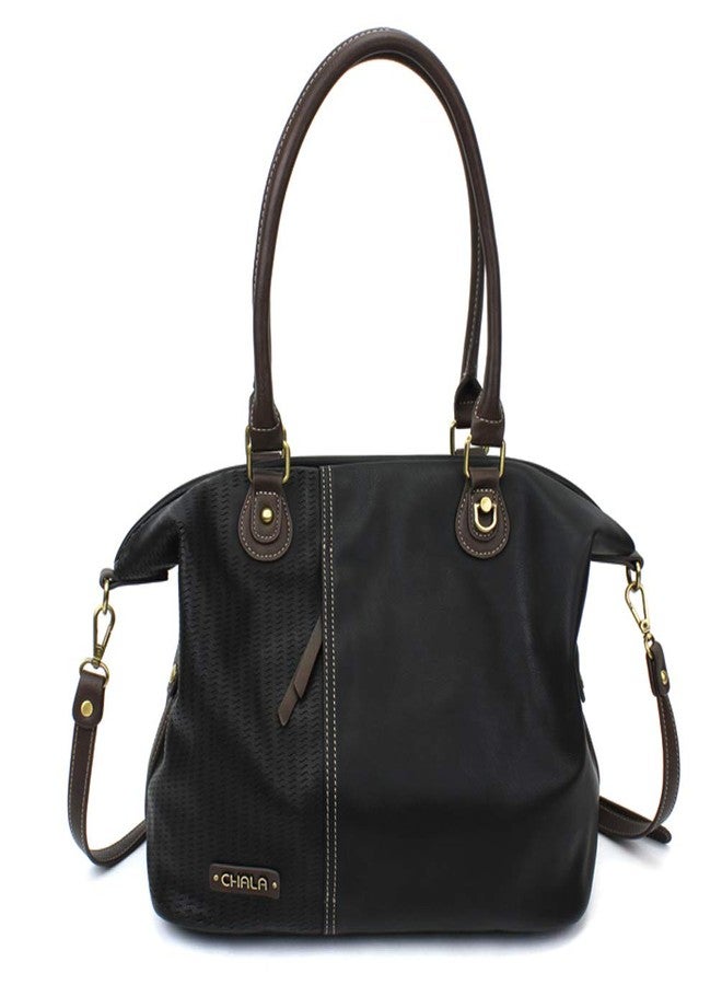 CHALA Laser Cut Crossbody Shoulder bag Tote Bag Faux Leather Black (Handbag Only_ No Key Fob) - Image 5