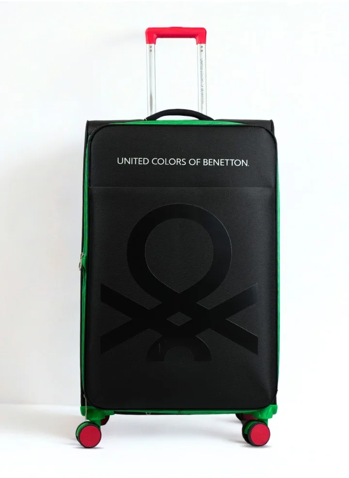 UNITED COLORS OF BENETTON BNTE-50 Set of 3 Luggage with TSA Lock| Material- Soft Trolley with lightweight| Adjustable Trolley Handle | Smooth Dual Wheels 360degree rotate| SIZE-20/24/28 Inch| BLACK
