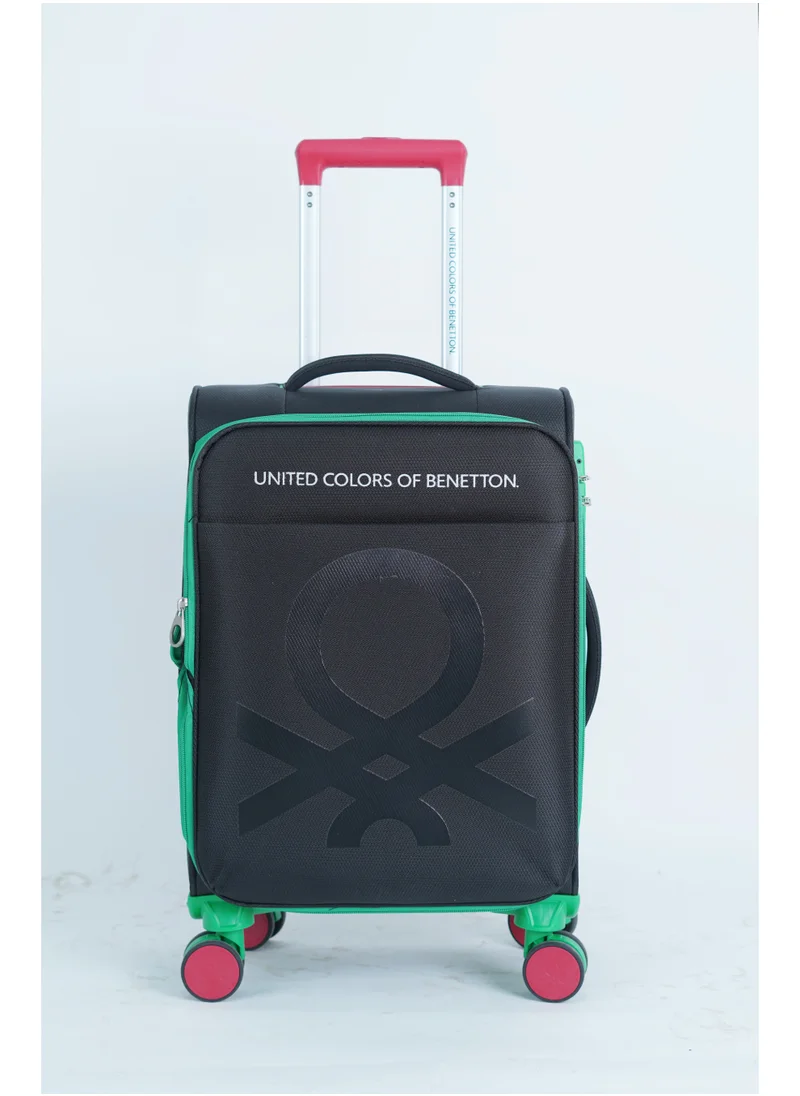UNITED COLORS OF BENETTON BNTE-50 Set of 3 Luggage with TSA Lock| Material- Soft Trolley with lightweight| Adjustable Trolley Handle | Smooth Dual Wheels 360degree rotate| SIZE-20/24/28 Inch| BLACK