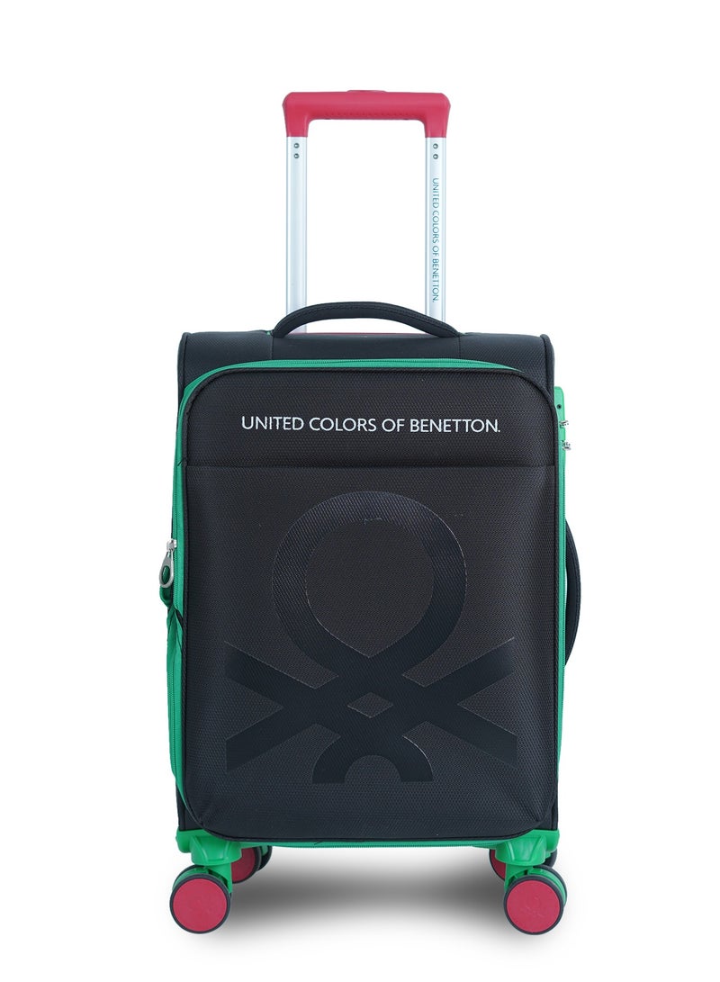 UNITED COLORS OF BENETTON BNTE-50 Set of 3 Luggage with TSA Lock| Material- Soft Trolley with lightweight| Adjustable Trolley Handle | Smooth Dual Wheels 360degree rotate| SIZE-20/24/28 Inch| BLACK - Image 4
