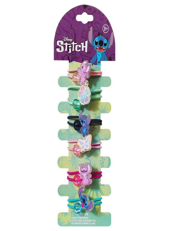 LUV HER Disney Lilo & Stitch Elastic Hair Ties for Girls - Multicolored, Durable Elastic - Pack of 6 - Ideal Hair Accessories for Ponytails & Buns, Ages 3+ - Image 1