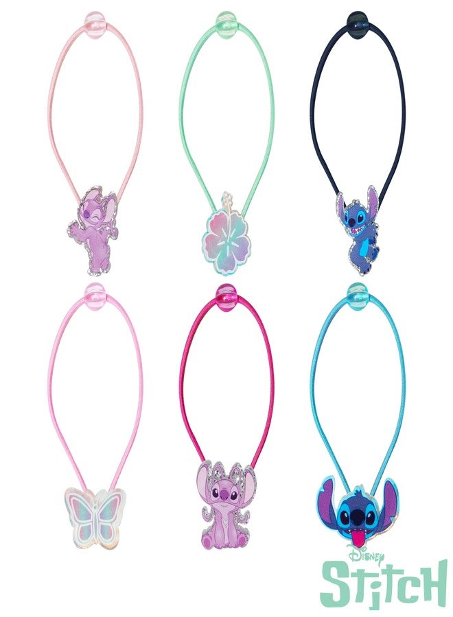 LUV HER Disney Lilo & Stitch Elastic Hair Ties for Girls - Multicolored, Durable Elastic - Pack of 6 - Ideal Hair Accessories for Ponytails & Buns, Ages 3+ - Image 2