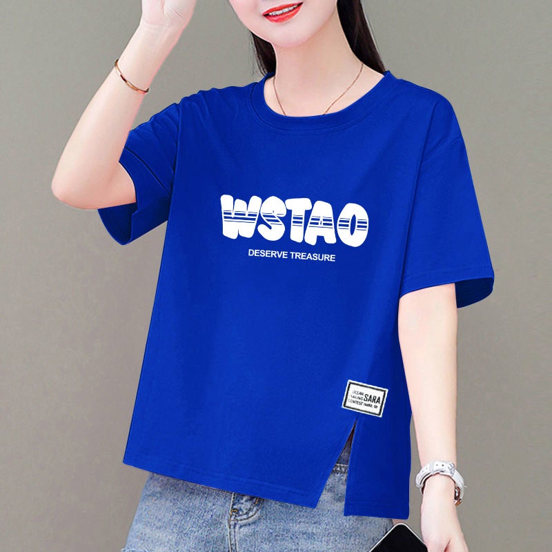 Short-sleeved T-shirt Women's 2024 Summer New Korean-style Loose Slimming Round Neck Printed Design Sense Top Trendy T-shirt - Image 2