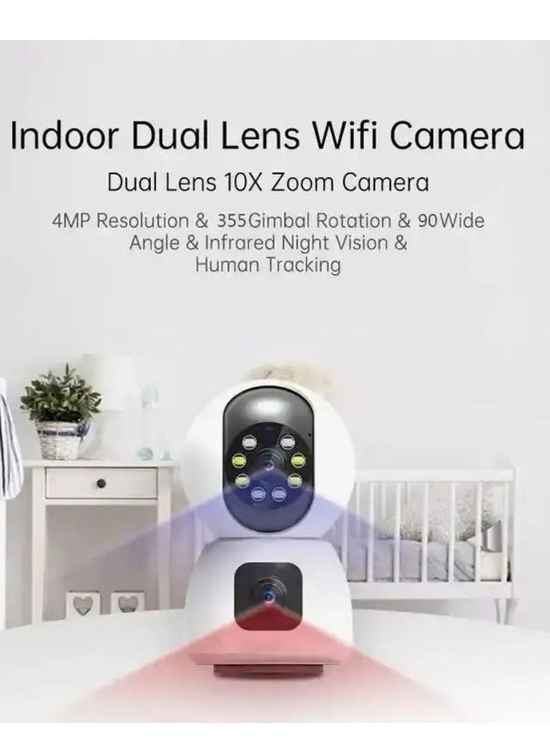 nip Smart Camera 4MP Dual Lens  Surveillance Camera WiFi Security Camera 2 Way Talk Motion Detection Color Night Vision - Image 2