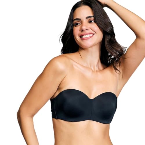 NYKD (NYB027 Padded & Wired Ultimate Multiway Strapless Bra for Women | Anti Slip Bra with Seamless Neckline & Soft Detachable Straps - Black (40C) - Image 1