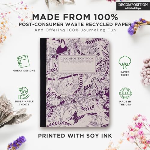 Decomposition Rainforest College Ruled Composition Notebook - 9.75 x 7.5 Journal with 160 Lined Pages - Notebooks for School Supplies, Home & Office - 100% Recycled Paper - Made in USA - Image 3