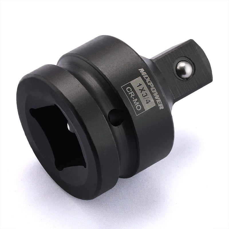 MIXPOWER 1Inch Drive F to 34Inch M Impact Socket Adapter and Reducer Chrome Molybdenum Steel Ball Detent Tapered Square End