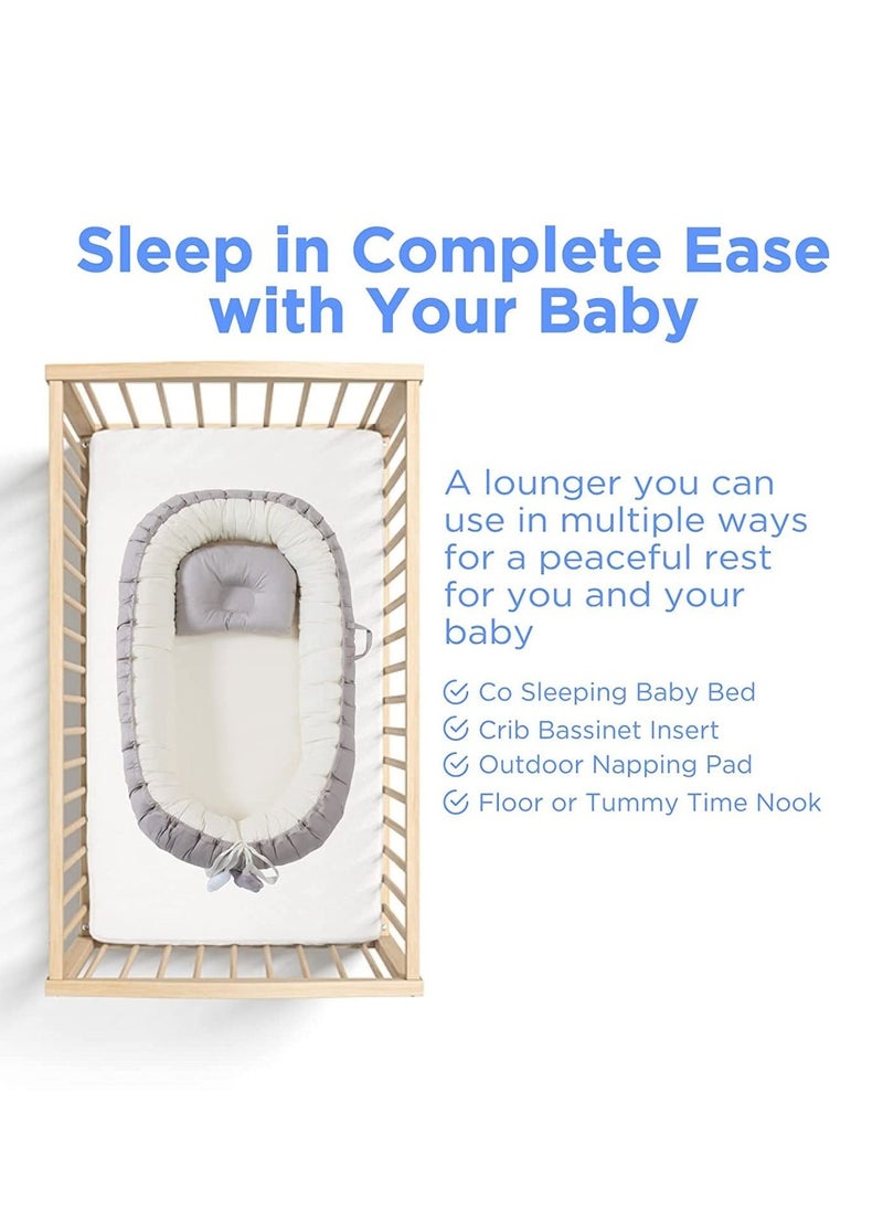 Arabest - Baby Recliner for Newborns - Portable Crib Bed for Co-Sleeping - Comfortable Recliner Cushion and Snuggle Nest with Pillow - Baby Boys & Girls (0-12 months) - Image 1