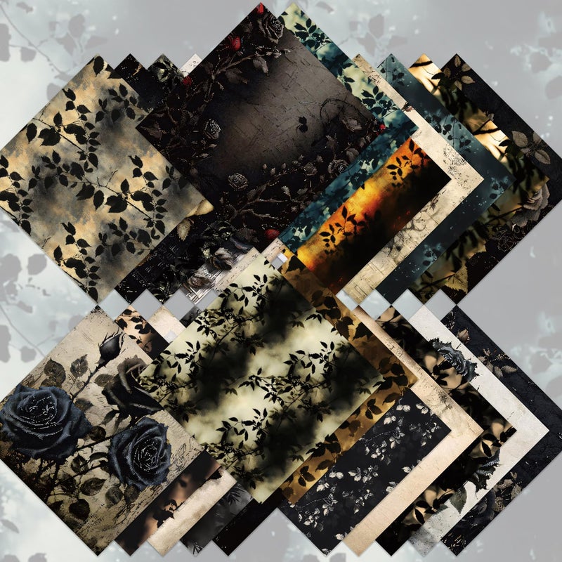 SKIONCE Aesthetic Scrapbook Paper Vintage Pattern 24 Sheets 6 x 6 Inch Scrapbook Supplies,Single-Sided Paper for DIY Crafts, Card Making, Art Journaling - Image 3