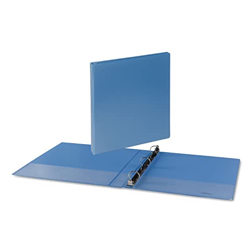 Universal 20713 Deluxe Round Ring View Binder 1 Capacity Light Blue - Image 3