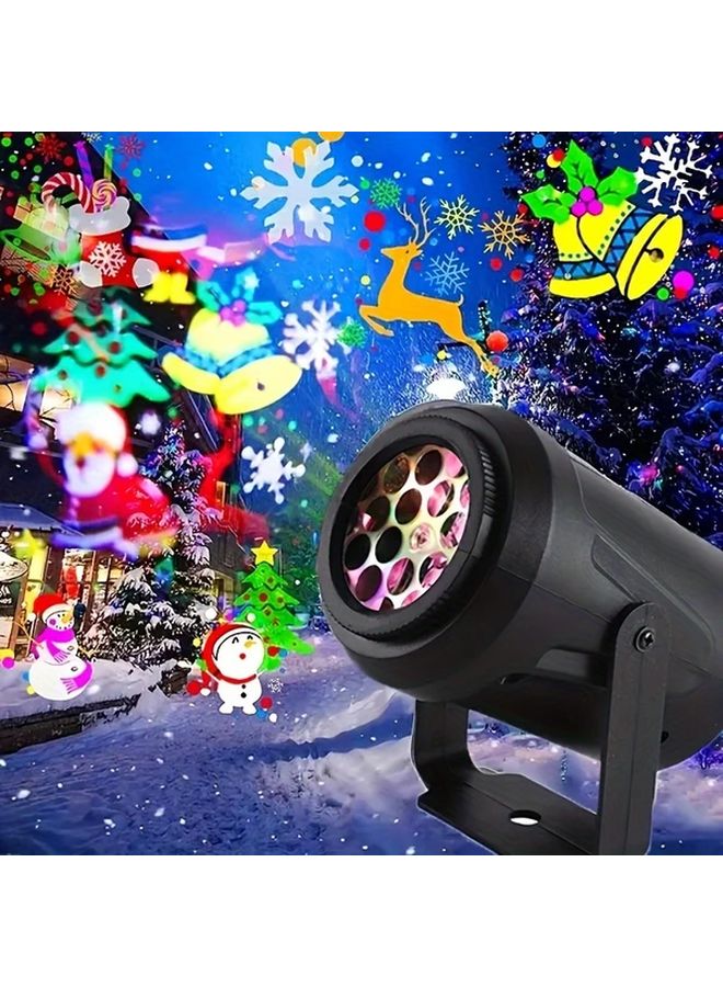 USB Powered LED Christmas Projector Snowflake Holiday Designs Rotating Stage Light - Image 5