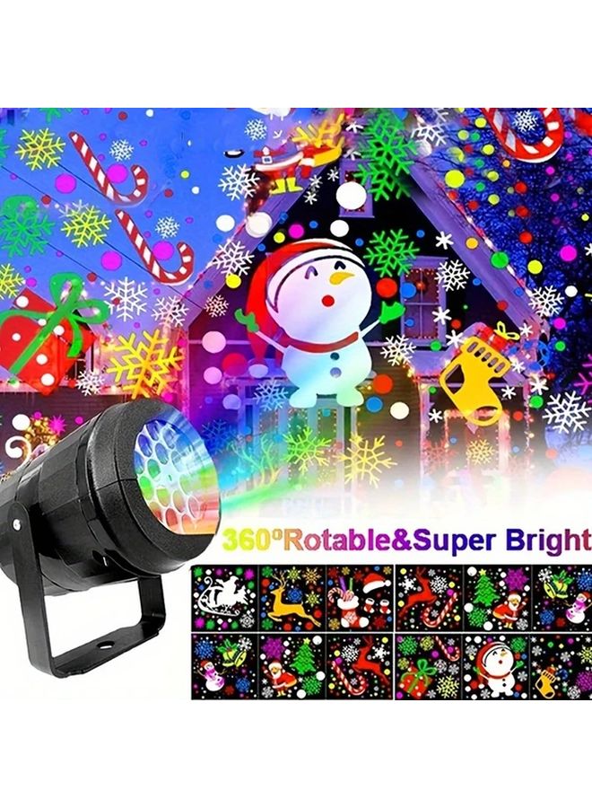 USB Powered LED Christmas Projector Snowflake Holiday Designs Rotating Stage Light - Image 4