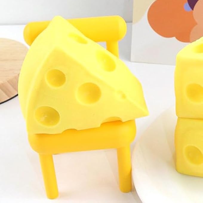 Ejoyous Art Cheese Toy Cheese Stressball Soft Tpr Stretchy Design with Safe Material for Office Travel At Home - Image 4
