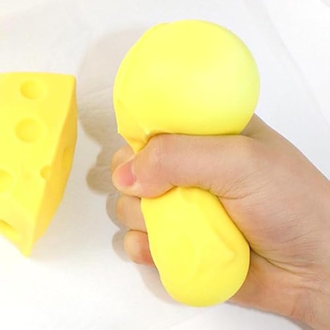 Ejoyous Art Cheese Toy Cheese Stressball Soft Tpr Stretchy Design with Safe Material for Office Travel At Home - Image 5
