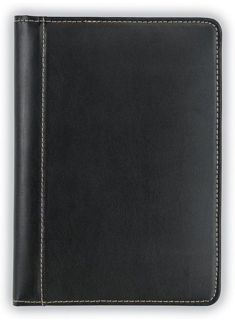 Samsill Samsill Contrast Stitch FauxLeather Portfolio Mini Size Business Interview Professional Padfolio Includes 5 x 8 Inch Writing Pad Black  - Image 5