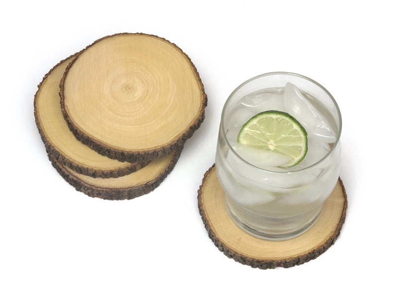 Lipper International Acacia Tree Bark Coasters, Set of 4 - Image 1