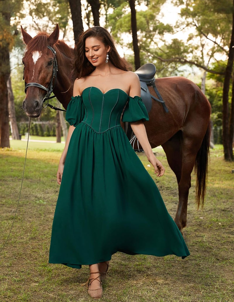 Scarlet Darkness Women Renaissance Costume Corset Dress Medieval Off Shoulder Fairy Dress Green Size 16 - Image 3