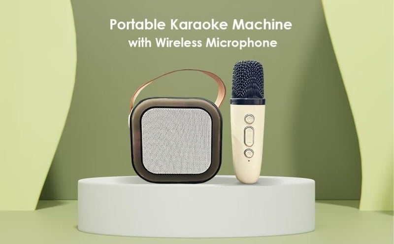 MOROVIK Karaoke Machine for Kids Adults, Mini Portable Blue-Tooth Karaoke Speaker with Wireless Microphone and Dynamic Lights Birthday Gift Home KTV Outdoor Travel (Blue) (Multicolor) (1) - Image 2