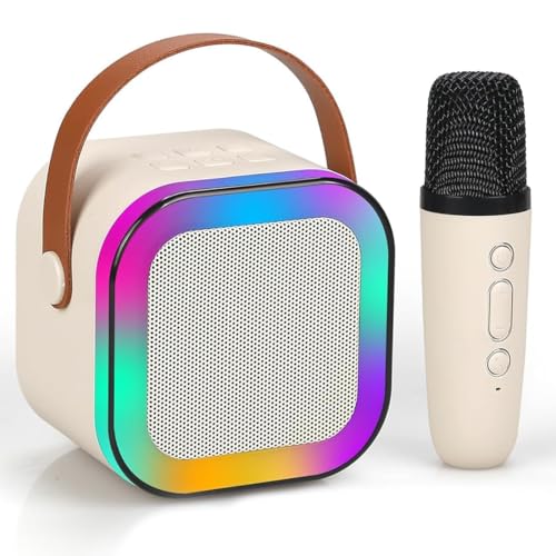 MOROVIK Karaoke Machine for Kids Adults, Mini Portable Blue-Tooth Karaoke Speaker with Wireless Microphone and Dynamic Lights Birthday Gift Home KTV Outdoor Travel (Blue) (Multicolor) (1) - Image 1
