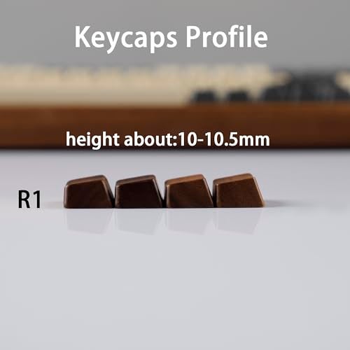 YMDK Wooden Keycap Solid Walnut Wood Keycap Novelty Keycaps Spacebar Esc Arrow Keys OEM Profile for Cherry MX Mechanical Keyboard (Arrow 4 Keys R1) - Image 3