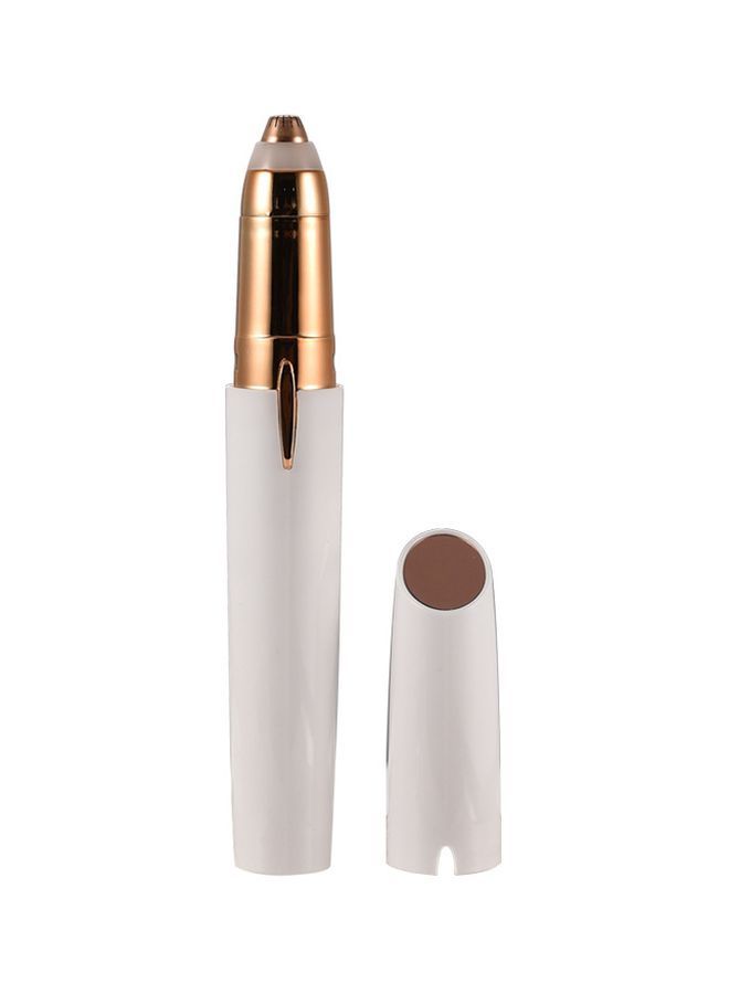 NIBEMINENT Electric Eyebrow Trimmer White/Gold - Image 1