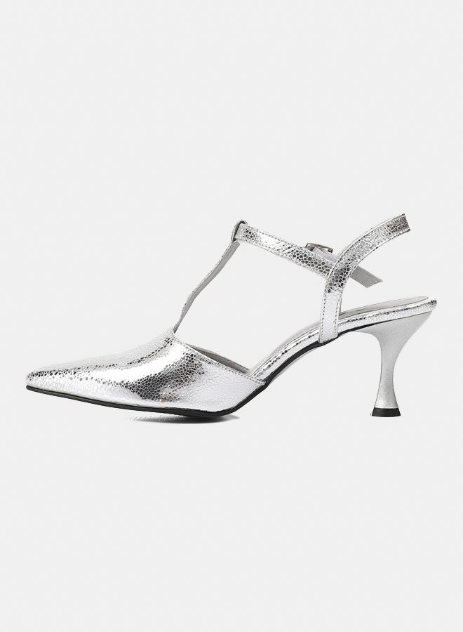 XO Style Elegant Smoky Women's Heeled Shoes with Pointed Toe and Stylish Block Heel  - Image 4