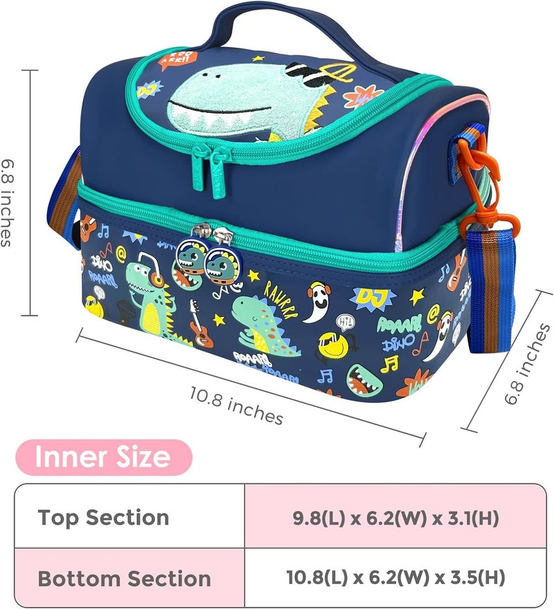 EXILOM Lunch Bag for Kids, Girls, Boys, Toddlers and Teens - Thermal Insulated School Travel Bag With Water Bottle and Lunch Box Holder, Adjustable Strap - Image 5