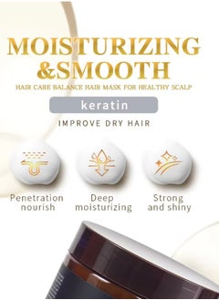 KERATIN 1000ml Keratin Hair Care Balance Hair Mask Rapidly Repairs and Nourish Damaged and Coarse Hair Natural Moisturizer Hydrating Smoothing Shining Strengthening Keratin Hair Mask Brazil Nut  - Image 5