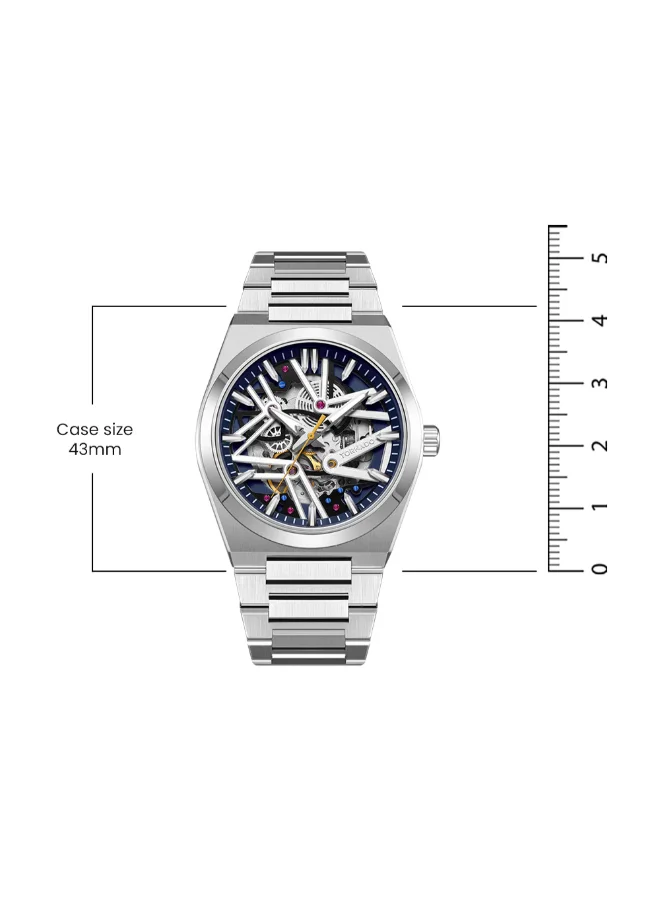 تورنيدو Tornado Autonova Men's MIYOTA 82S0 Movement Watch, Automatic Display and Metal Strap - T24301-SBSN, Silver