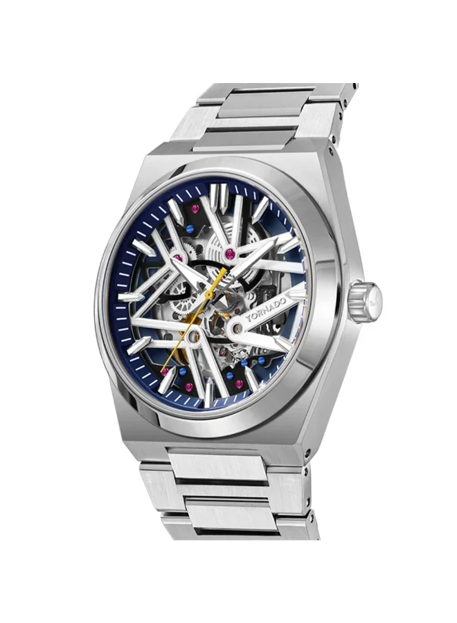 تورنيدو Tornado Autonova Men's MIYOTA 82S0 Movement Watch, Automatic Display and Metal Strap - T24301-SBSN, Silver