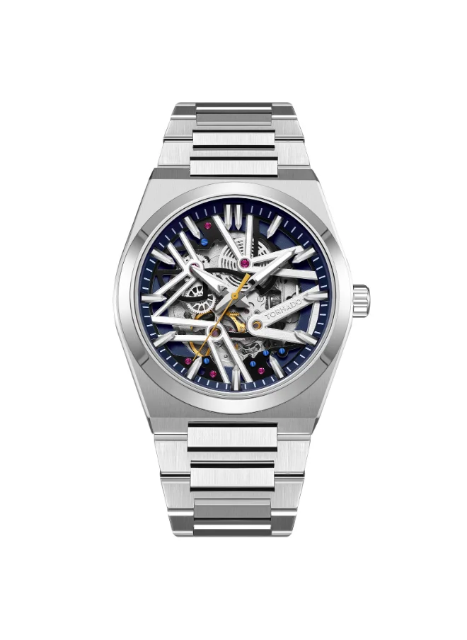 TORNADO Men's Watch, Automatic Display and Metal Strap - T24301-SBSN, Silver