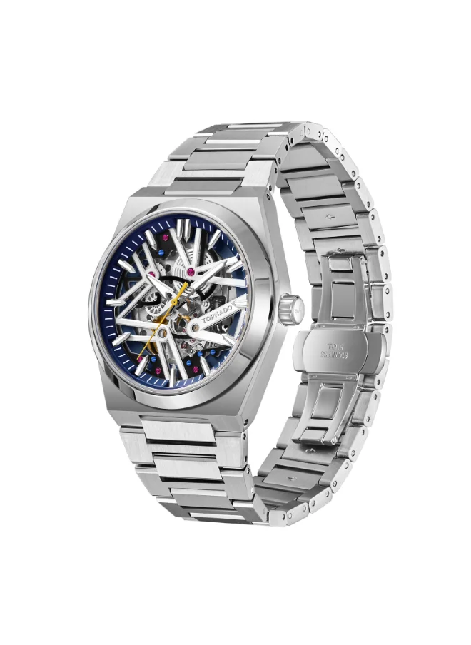 TORNADO Men's Watch, Automatic Display and Metal Strap - T24301-SBSN, Silver