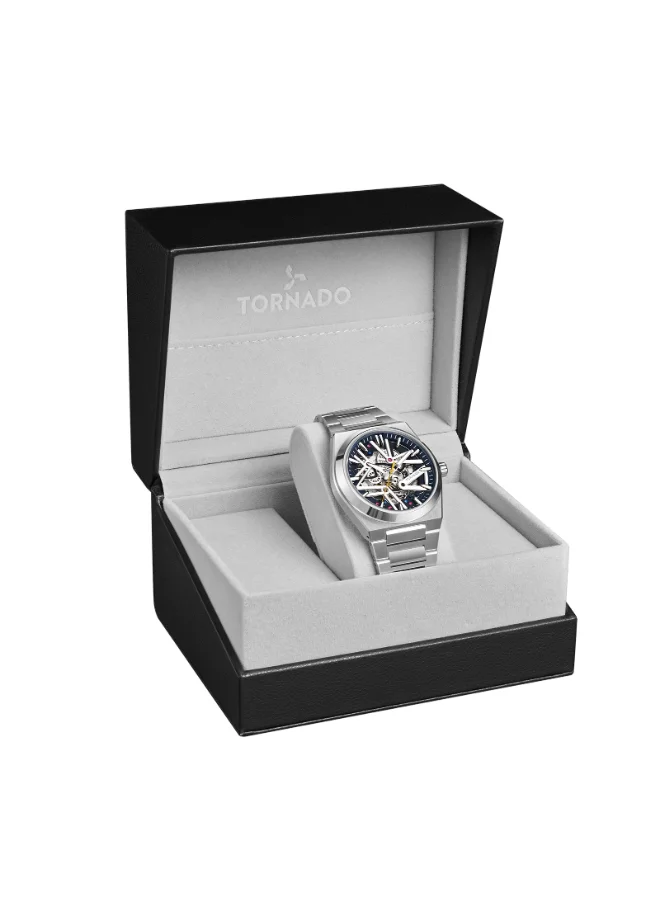 TORNADO Men's Watch, Automatic Display and Metal Strap - T24301-SBSN, Silver