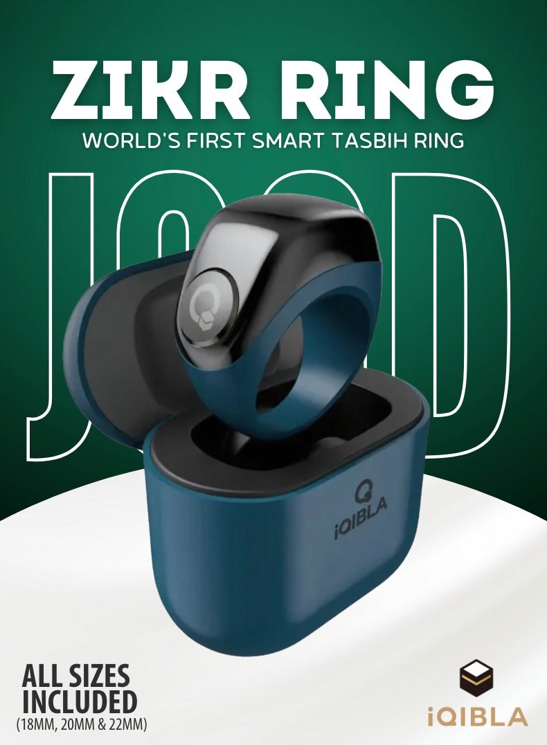 iQIBLA Smart Zikr Ring - JOOD | Blue Edition