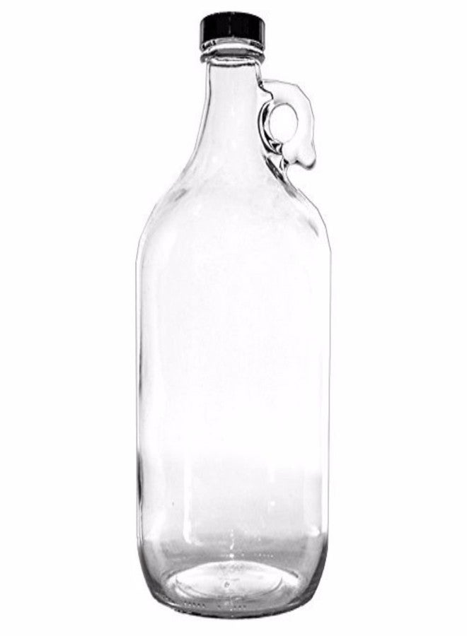 fastrack True Fabrications 1/2 gal Clear Glass Beer Growler, Reusable with Poly Seal Cap, 64 oz. (Pack of 4) - Image 3