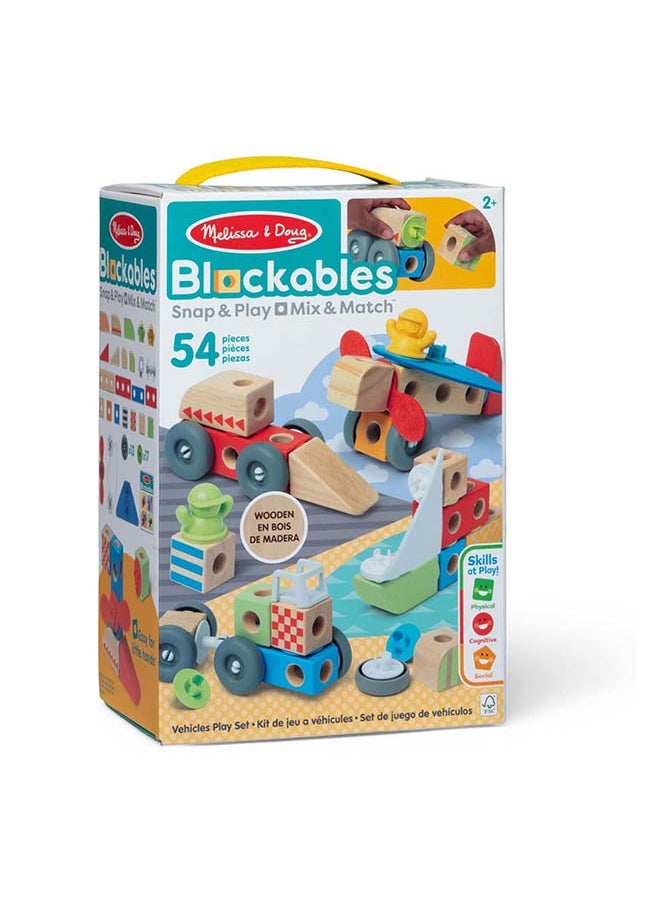 Melissa & Doug Melissa & Doug Blockables Vehicles Building Blocks Playset (54 Pieces)  - Image 1