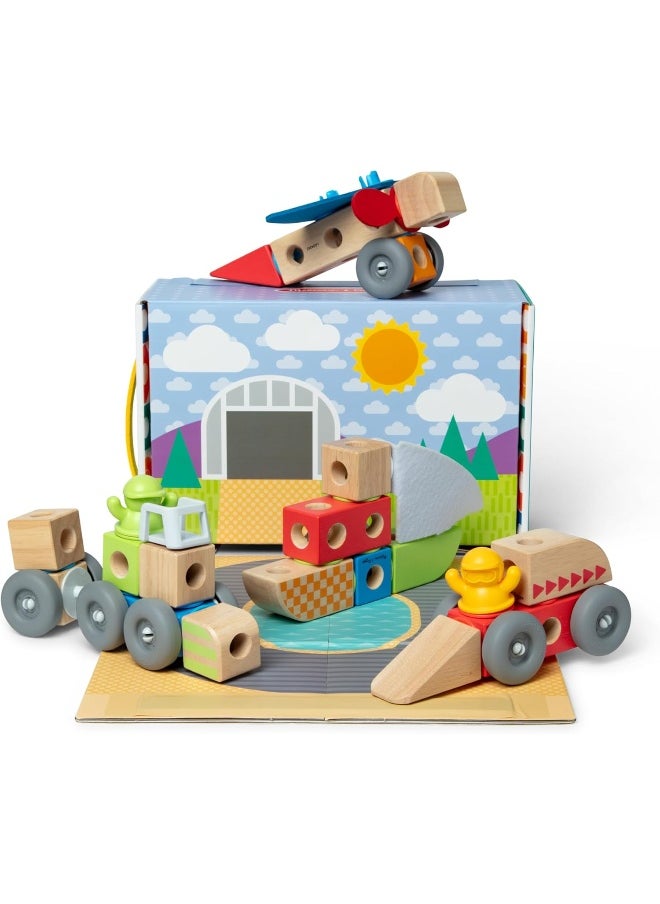 Melissa & Doug Melissa & Doug Blockables Vehicles Building Blocks Playset (54 Pieces)  - Image 2