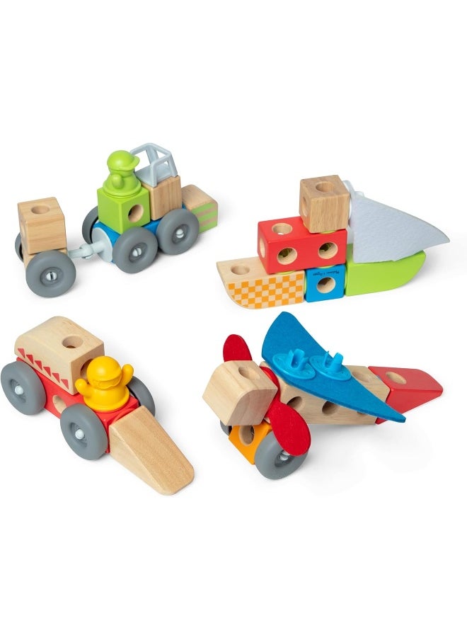 Melissa & Doug Melissa & Doug Blockables Vehicles Building Blocks Playset (54 Pieces)  - Image 3
