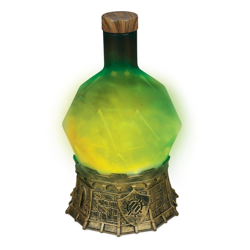 Enhance Gaming Sorcerer's Potion Light with Swirling Mystical Brew - Potion Bottle Mood Light Prop for Tabletop Game Immersion, Playroom, Desk Decor - Soft Glowing Whirling Potion (Green Elixir) - Image 1