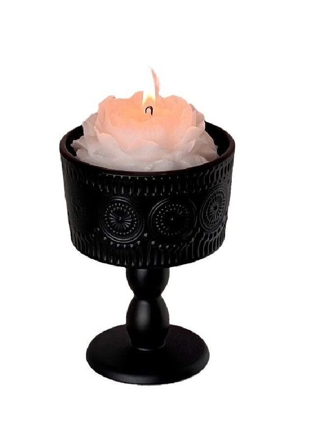 HOMESTAR 3 PCS Decor Retro Candle Holder Ornaments Black Matte Glass Candle Base Ornaments Candlestick Holders for Wedding, Dinning, Party - Image 5