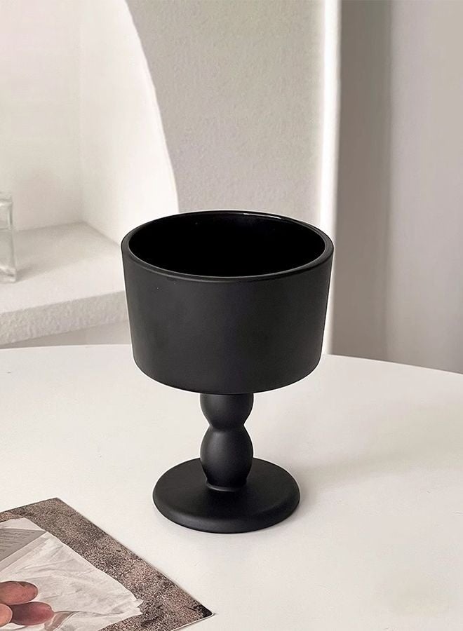 HOMESTAR 3 PCS Decor Retro Candle Holder Ornaments Black Matte Glass Candle Base Ornaments Candlestick Holders for Wedding, Dinning, Party - Image 2