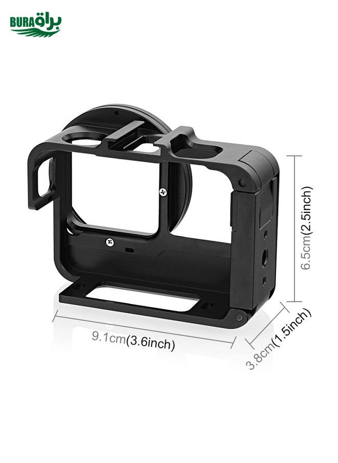 BURAQ For Insta360 Ace Pro / Ace PULUZ Metal Cage Adapter Frame with 52mm UV Filter & Adapter Ring (Black)  - Image 3