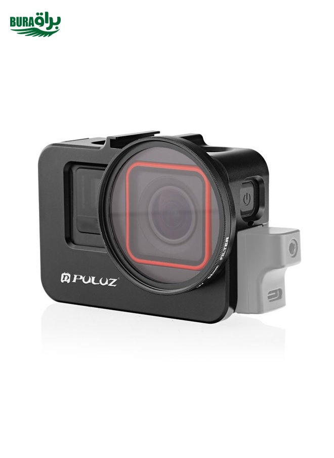 BURAQ For Insta360 Ace Pro / Ace PULUZ Metal Cage Adapter Frame with 52mm UV Filter & Adapter Ring (Black)  - Image 1