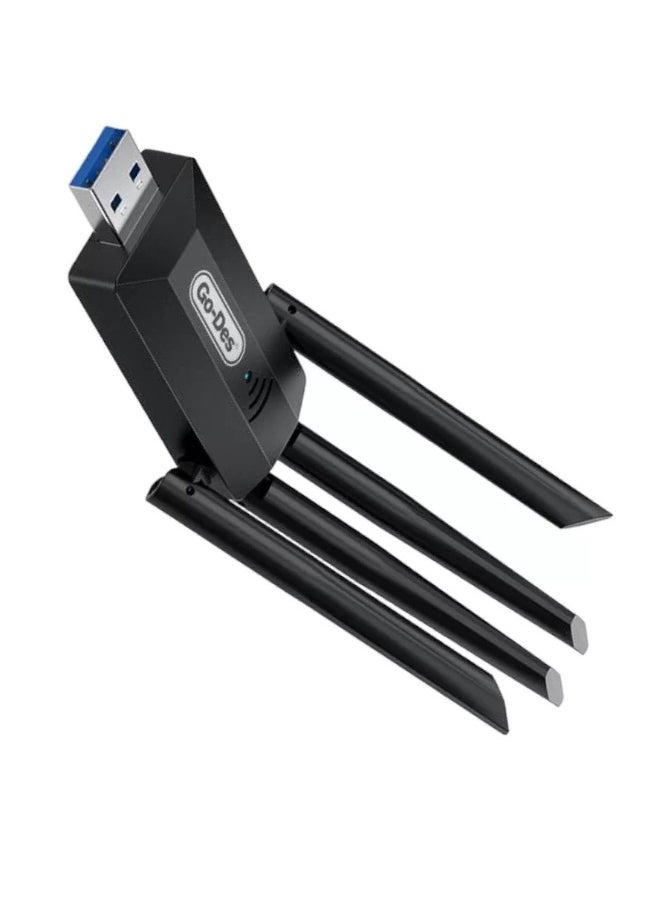 GO-DES Go Des GD-BT318 Dual Band 1200M  4 Antennas Wireless Internet Provider USB High Power WiFi Adapter  - Image 2