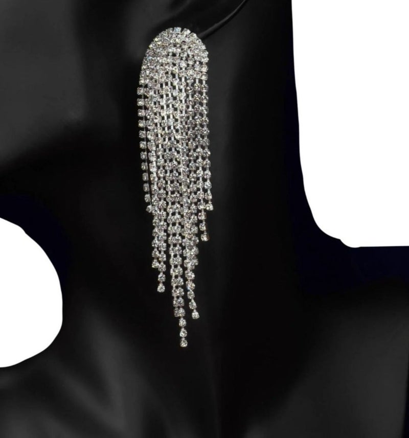 أقراط راينستون كريستال متدلية فاخرة