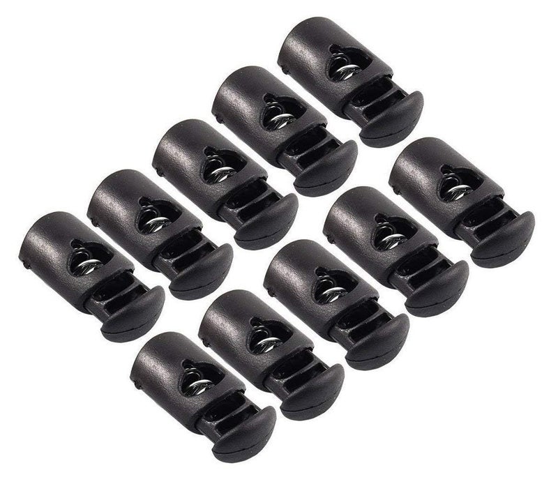ALASKA Drawstring Stopper Cord Lock Black Plastic Toggle Stopper for Shoelace Paracord Drawstrings Bags Clothing Strings